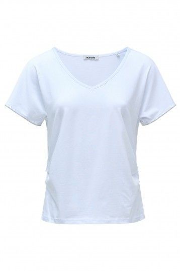 Camiseta blanca pico shimmer Salsa Jeans Camiseta blanca pico shimmer Salsa Jeans